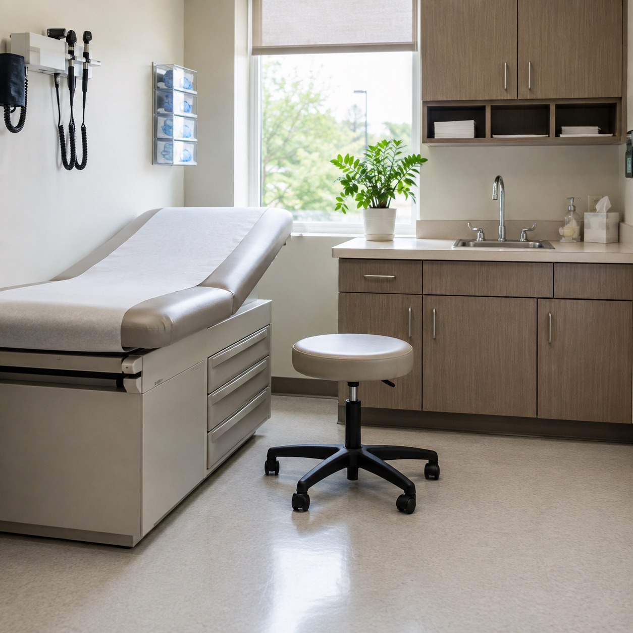 Clean medical exam room